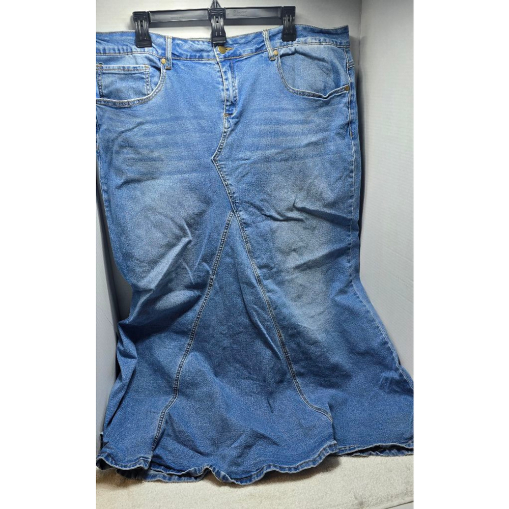 Women's Inherit Blue Denim Maxi Skirt Size 16